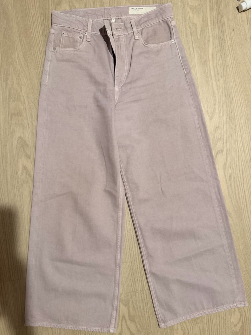rag & bone Andi High Rise Ankle Wide Leg Pastel Lavender Wide-Leg Jeans